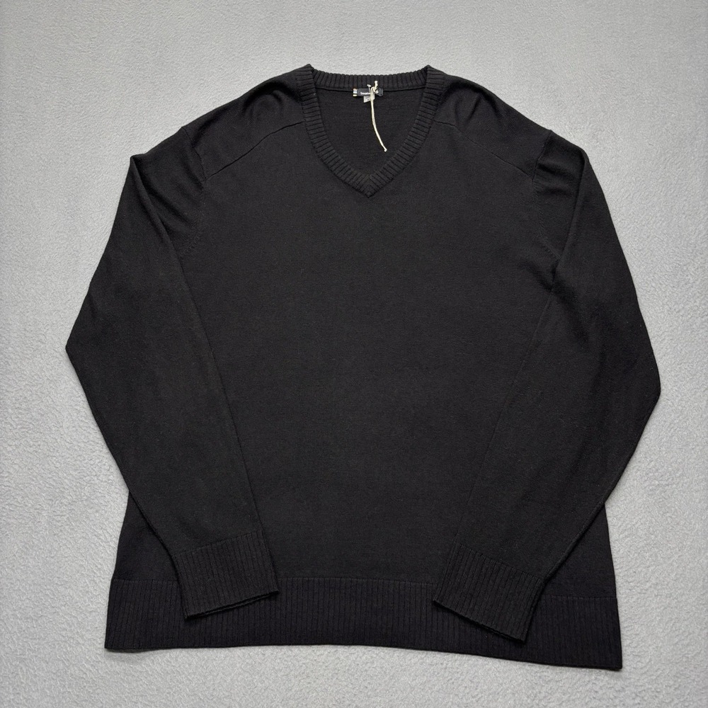Smartwool Sweater Mens XL Black Merino Wool Blend V Neck Pullover Granola Hiking - Picture 2 of 11